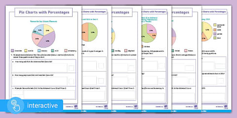 Percentages and Pie Charts Worksheets